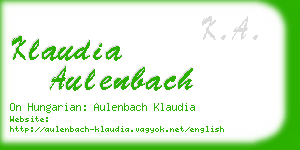 klaudia aulenbach business card